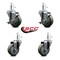 Service Caster 3.5'' Gray Poly Wheel Swivel 7/16'' Grip Ring Stem Caster Set 2 Brakes, 4PK SCC-GR20S3514-PPUB-TLB-716138-2-S-2 - alternate 2